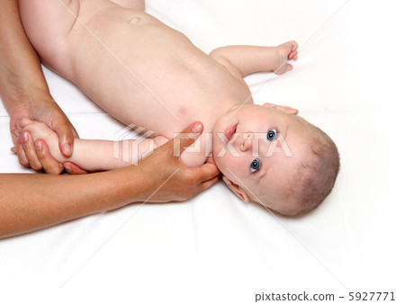 small staring baby massaging small staring baby massaging 5927771
