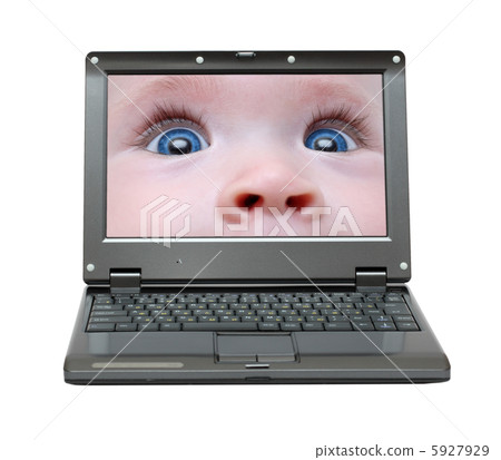 small laptop with baby eyes 5927929