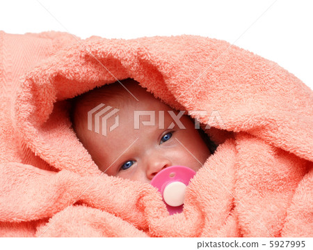 newborn baby with soother 5927995