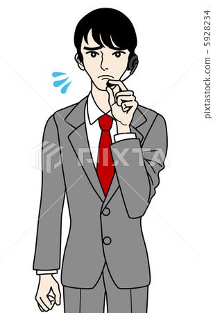 Male Operator / Worried / Waist upper part 5928234