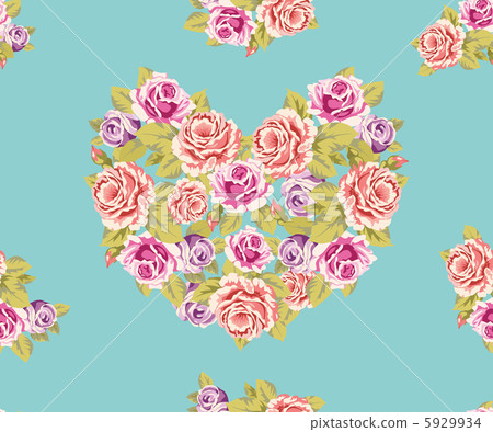 Seamless Rose Heart Background Seamless Rose Heart Background 5929934