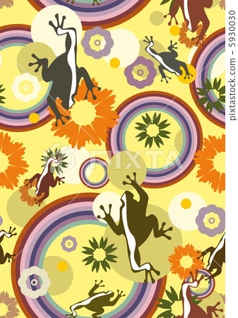 Seamless Background Frog Flower Circle 5930030