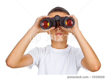 Boy looking through binoculars Boy looking through binoculars 5930689