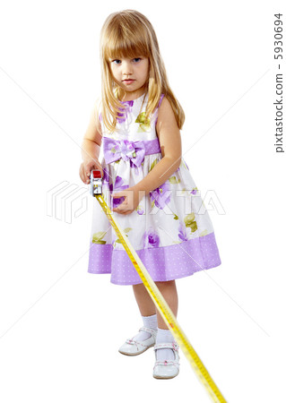 Little girl with measuring tape Little girl with measuring tape 5930694