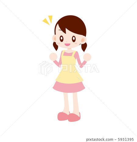 Girls pose in girls with aprons 5931395
