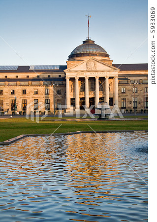 Historical building with fountains and pool in Wiesbaden 5933069