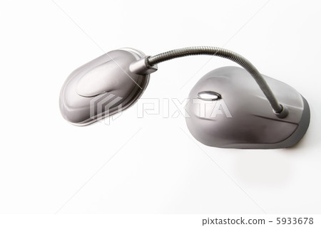 Grey desk lamp with LEDs isolated 5933678