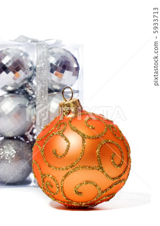 Christmas ball toys isolated on white background 5933713
