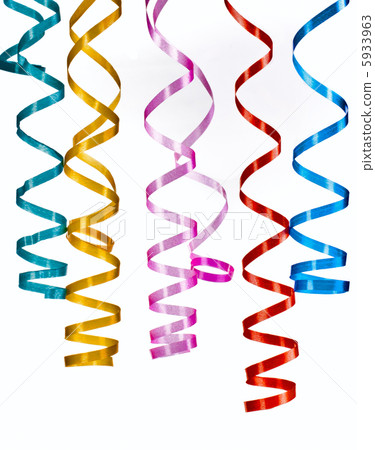 Multicolored curling stream paper 5933963