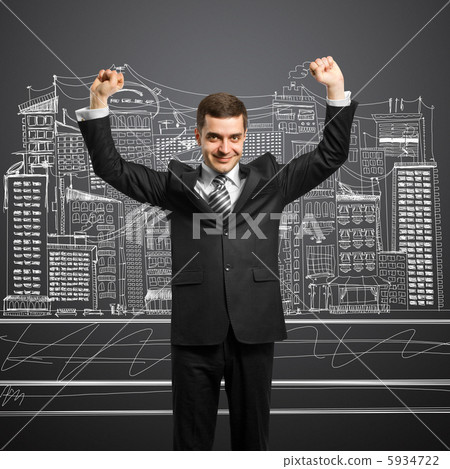 businessman with hands up businessman with hands up 5934722