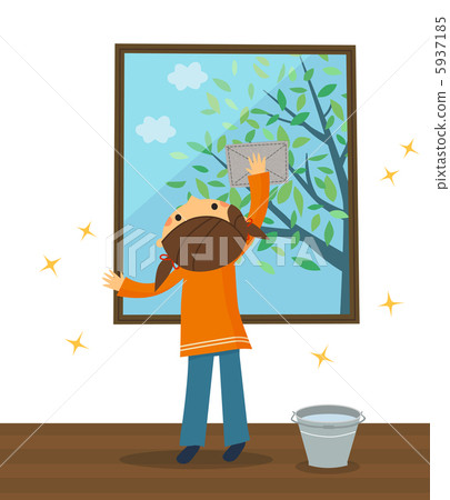 Children wiping windows 5937185