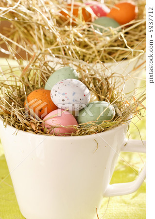 Easter chocolate eggs in the nest 5937712