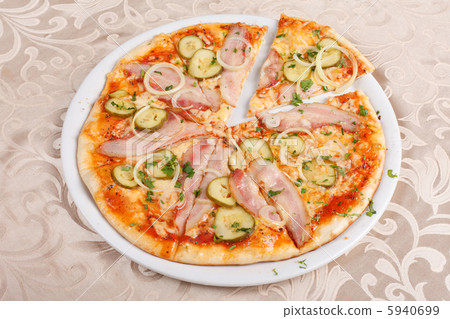 tasty pizza on the plate tasty pizza on the plate 5940699
