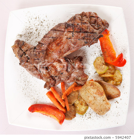 steak with grilled vegetables steak with grilled vegetables 5942407