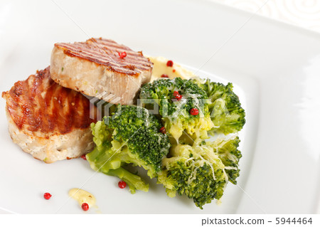 tuna steak with broccoli tuna steak with broccoli 5944464
