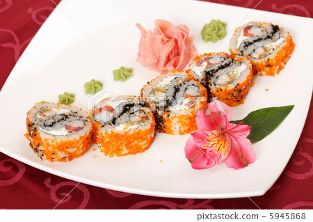 sushi on the plate sushi on the plate 5945868