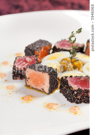 fish wth black sesame fish wth black sesame 5946068