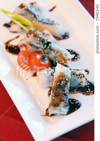 chinese rolls with salmon chinese rolls with salmon 5946540