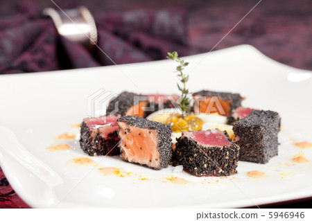 fish wth black sesame fish wth black sesame 5946946