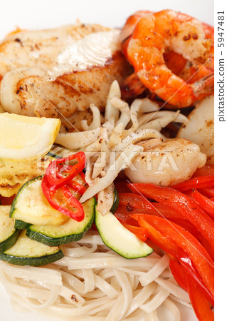 meat with vegetables and noodles meat with vegetables and noodles 5947481