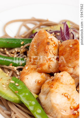 chicken with noodles and vegetables chicken with noodles and vegetables 5947982