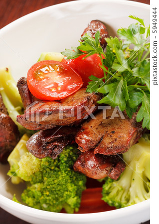 chicken liver with vegetables chicken liver with vegetables 5949444