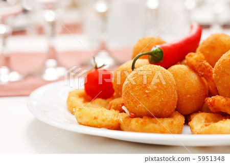 fried onion rings and cheese balls fried onion rings and cheese balls 5951348