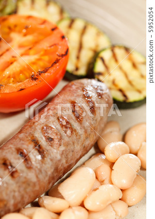 sausages with grilled vegetables sausages with grilled vegetables 5952054