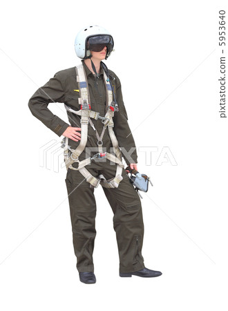 man dressed as a pilot on a white background 5953640