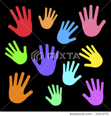 Colorful hand background - Stock Illustration [5954270] - PIXTA