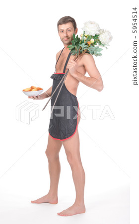 Naked man with Valentines gift Naked man with Valentines gift 5954514
