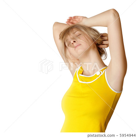 cute sleeping girl stratching cute sleeping girl stratching 5954944