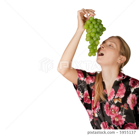 woman with grapes woman with grapes 5955137