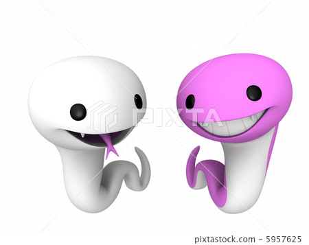 新年賀卡/紅白蛇 5957625