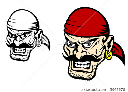 Danger pirate captain in cartoon style for mascot 5963678