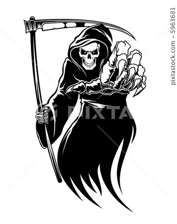 Black death monster with scythe for halloween conc Black death monster with scythe for halloween conc 5963681