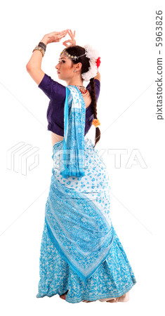 Young girl in the Indian national costume 5963826