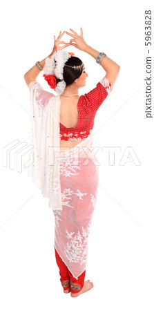 Young girl in the Indian national costume 5963828