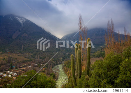 Cascada de las Animas in Cajon del Maipo, Chile 5965244