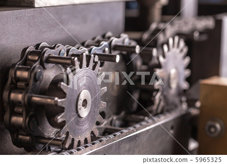 Closeup part of an industrial machine Closeup part of an industrial machine 5965325