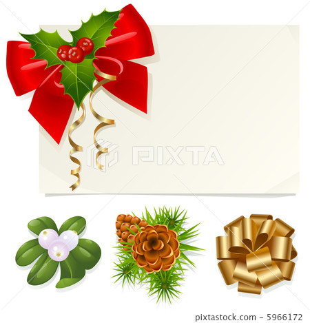 Christmas decoration: mistletoe, holly, pinecones  5966172