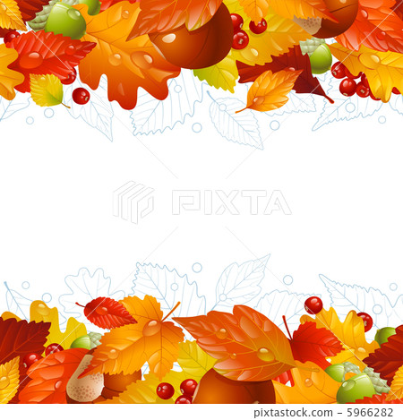 Vector autumn frame with fall leaf 5966282