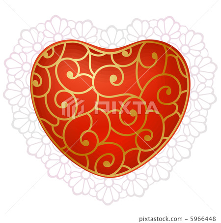 Red heart with lace 5966448