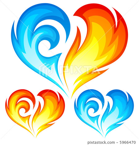 Fire and Ice vector heart. Symbol of love Fire and Ice vector heart. Symbol of love 5966470