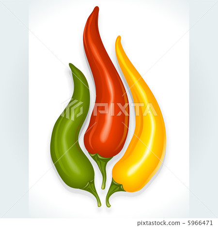 Hot chili pepper in the shape of fire sign Hot chili pepper in the shape of fire sign 5966471