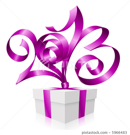 purple ribbon in the shape of 2013 and gift box purple ribbon in the shape of 2013 and gift box 5966483