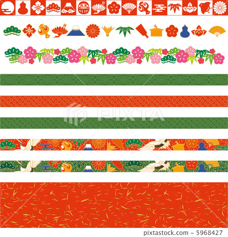 New Year Japanese style advertising line 5968427