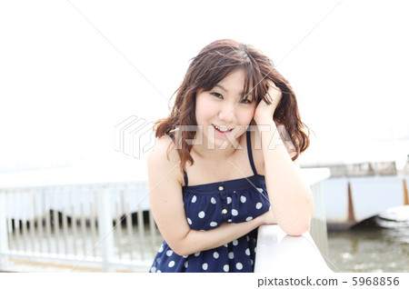 A seaside park and a young lady A seaside park and a young lady 5968856