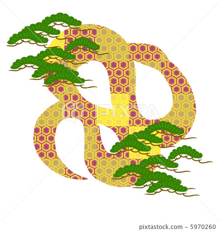 New Year's card illustration ─ ─ year passenger's zodiac serpent 5970260