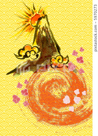 新年卡──富士先生在第一天的圖片字母風格 新年卡──富士先生在第一天的圖片字母風格 5970273